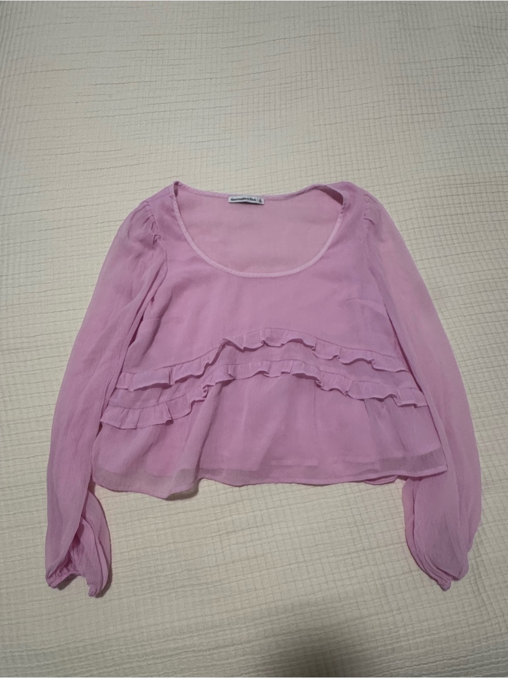 Abercrombie pink lilac longsleeve sheer top